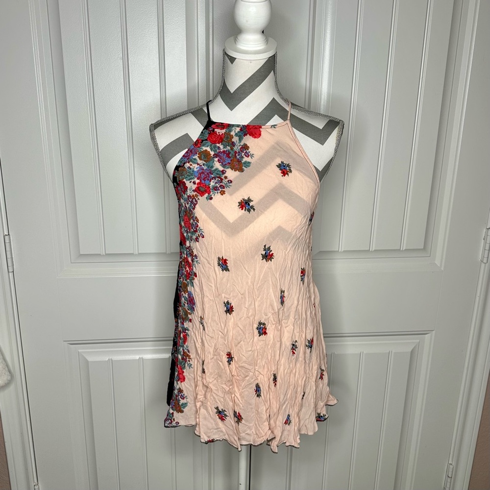 Free People Intimately Pink Embellished Halter Chemise